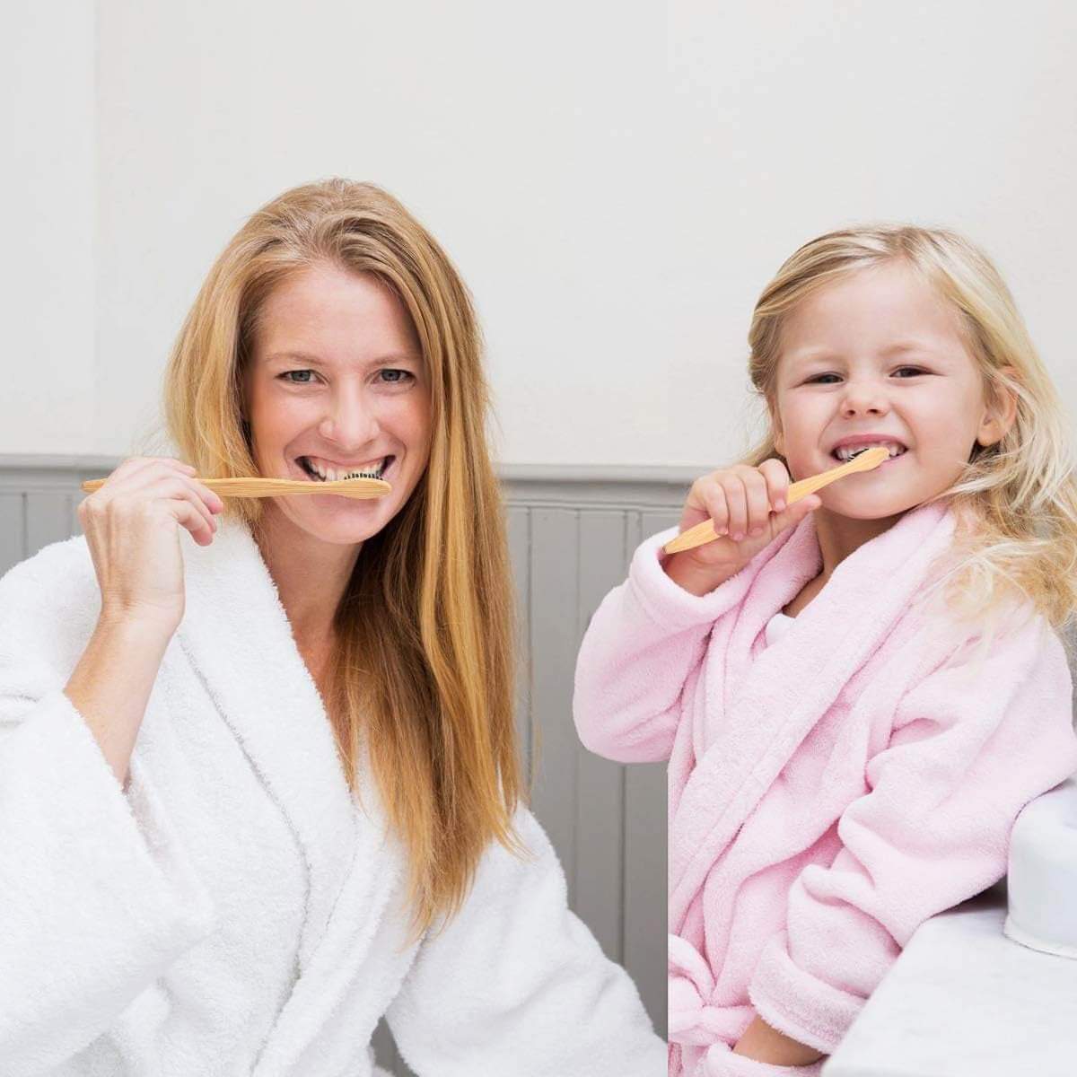 Eco-Friendly Bamboo Toothbrushes - 10-Pack with Medium Firm Bristles, Biodegradable Wooden Toothbrushes