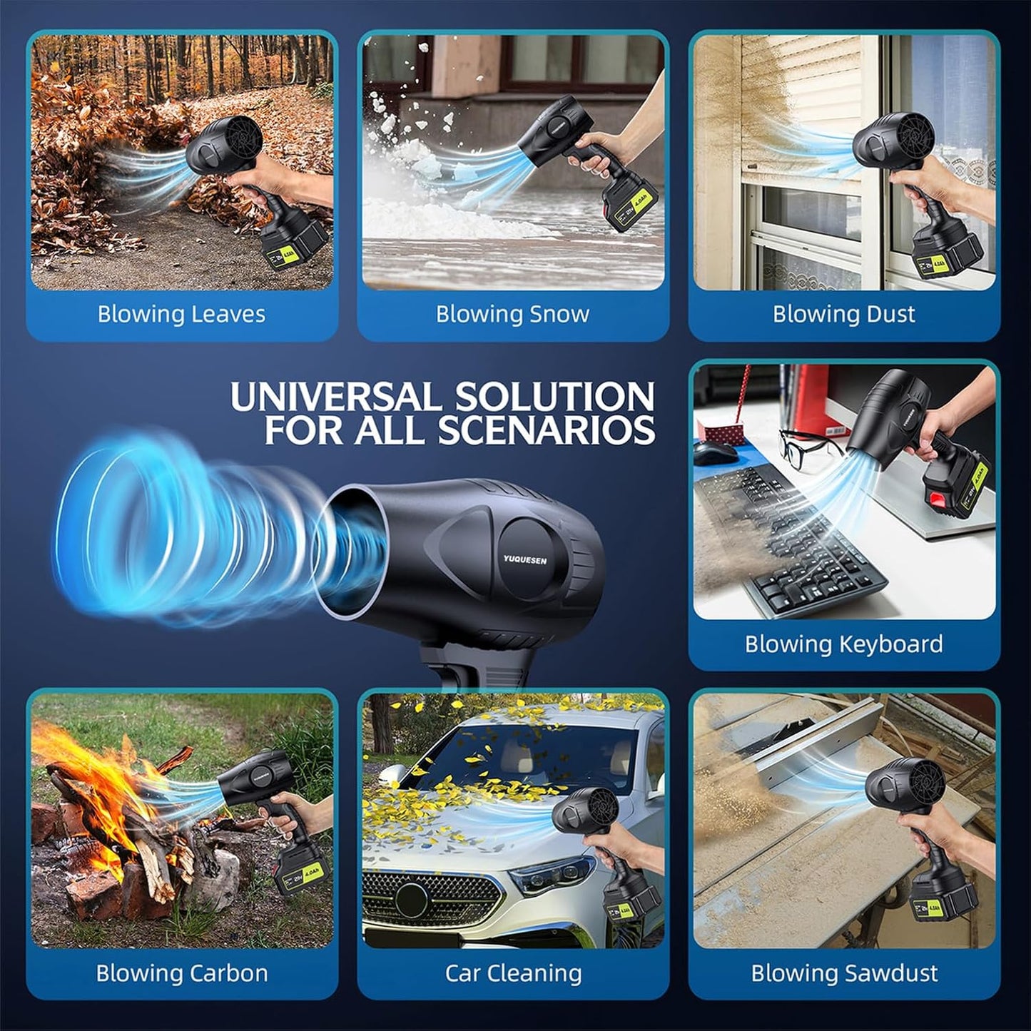 980,000 RPM Cordless Leaf Blower | 21V High-Power Electric Handheld Blower with 2×4.0Ah Batteries & Fast Charger | Ultra-Light & Powerful for Lawn, Yard, Patio & Deck Cleaning