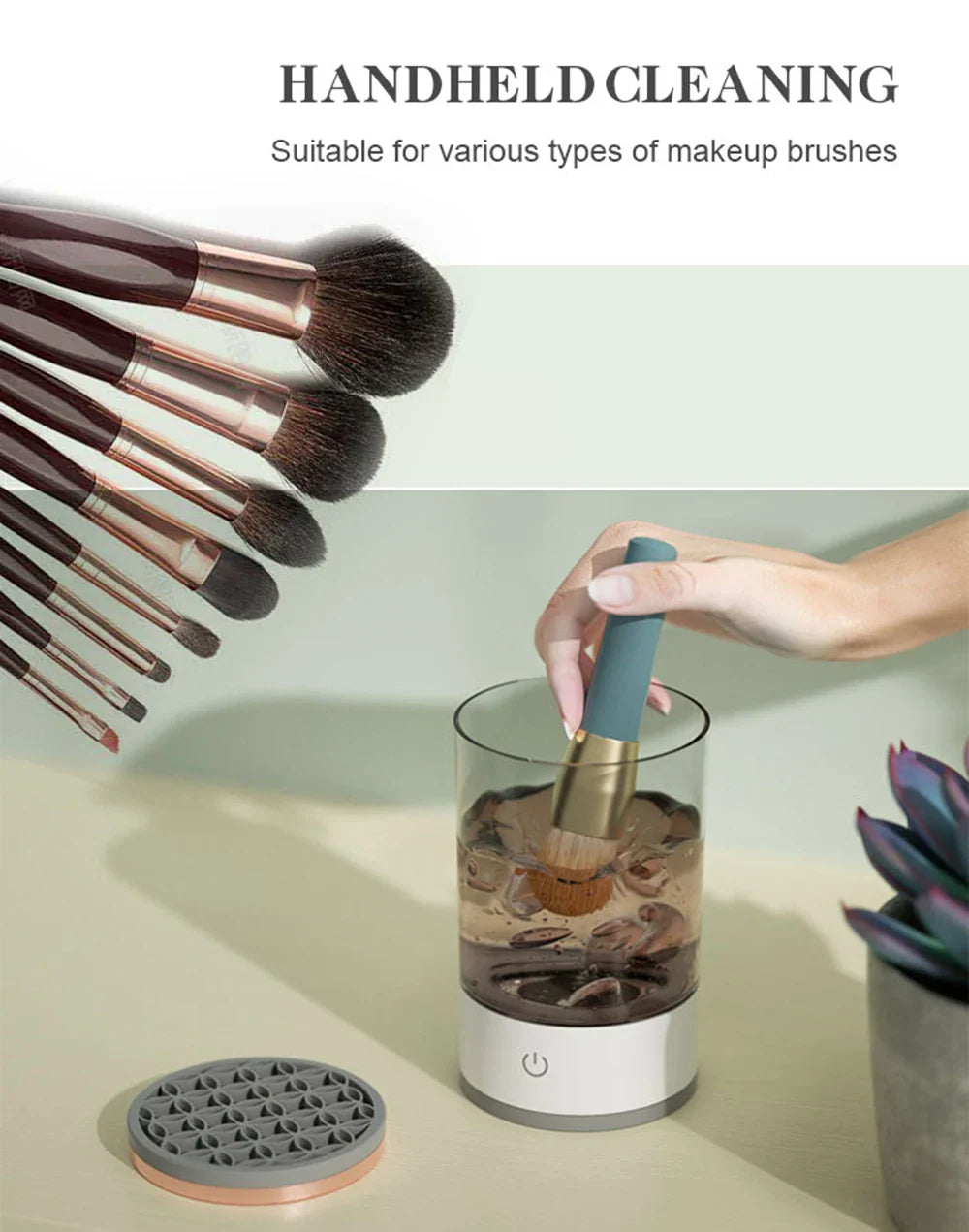 Electric Makeup Brush Cleaning Machine with Automatic Cleaning and Fast Drying Features