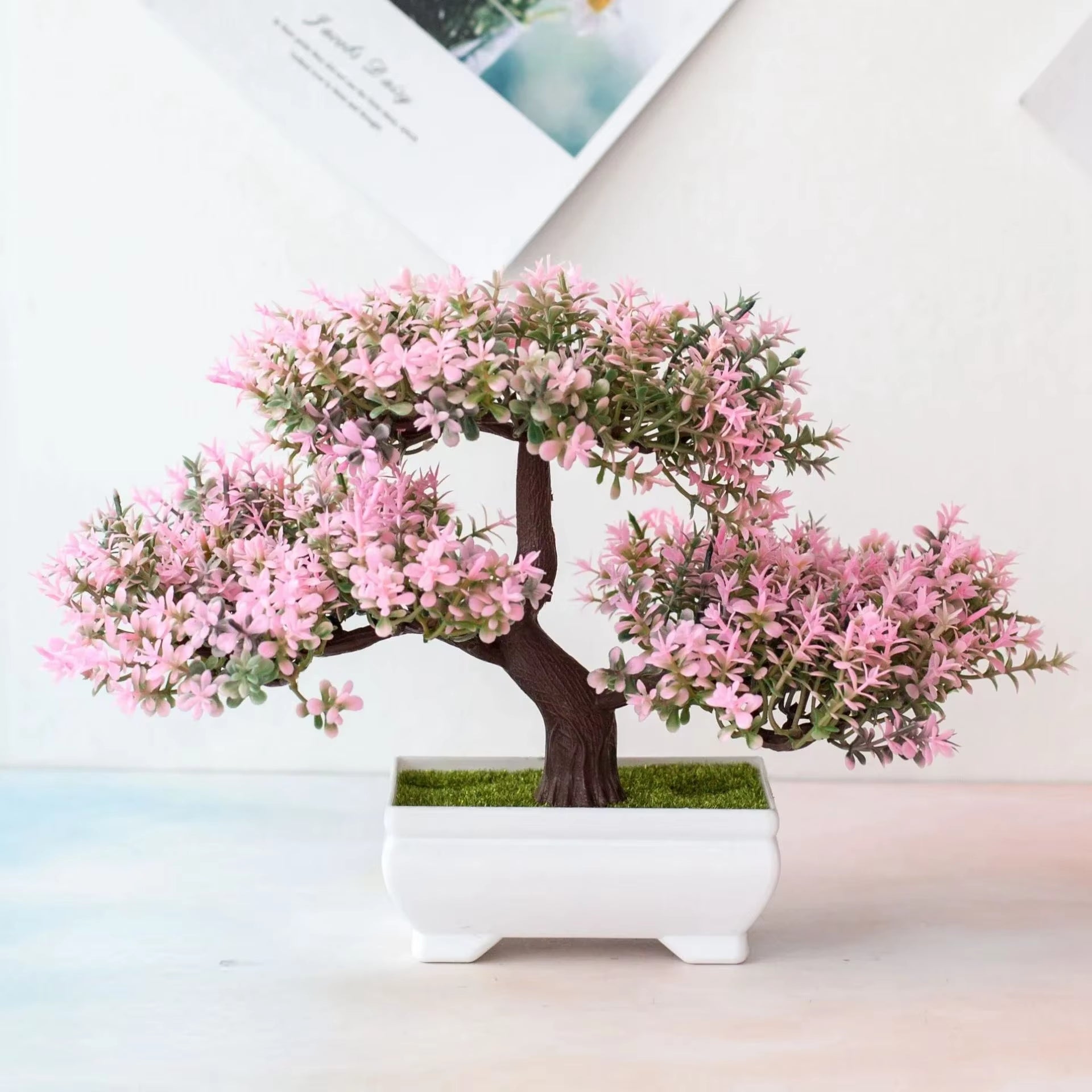Artificial Bonsai Tree – Realistic Mini Potted Plant Decor for Home, Office & Garden | 6 Colors Available