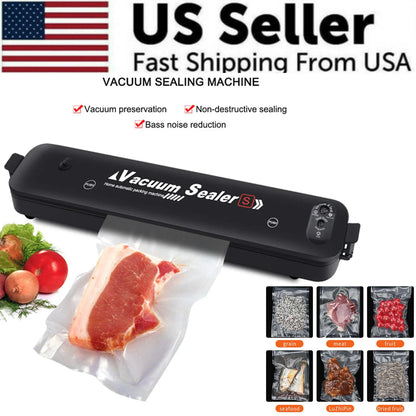Vacuum Sealer Machine | Automatic Food Saver with 15 Seal Bags | Keep Food Fresh 10X Longer | Dry & Wet Mode | Fast & Compact Kitchen Sealer