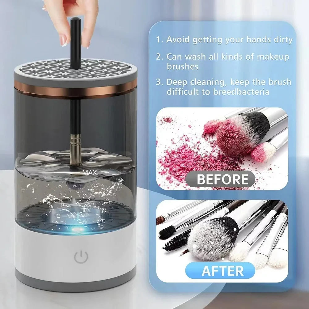 Electric Makeup Brush Cleaning Machine with Automatic Cleaning and Fast Drying Features