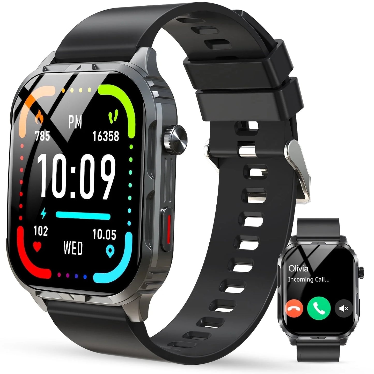 H5 Smart Watch – Bluetooth Call Smartwatch for Men & Women | IP68 Waterproof Fitness Tracker with 100+ Sports Modes, HD Display & Long Battery Life