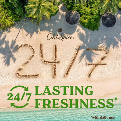 Aluminum Free Deodorant for Men, 24/7 Long Lasting Freshness, 24/7 Sweat & Odor Protection, Fiji with Palm Tree Scent Deodorant with Travel-Size Swagger Scent Body Wash, 3 Oz (Pack of 3)