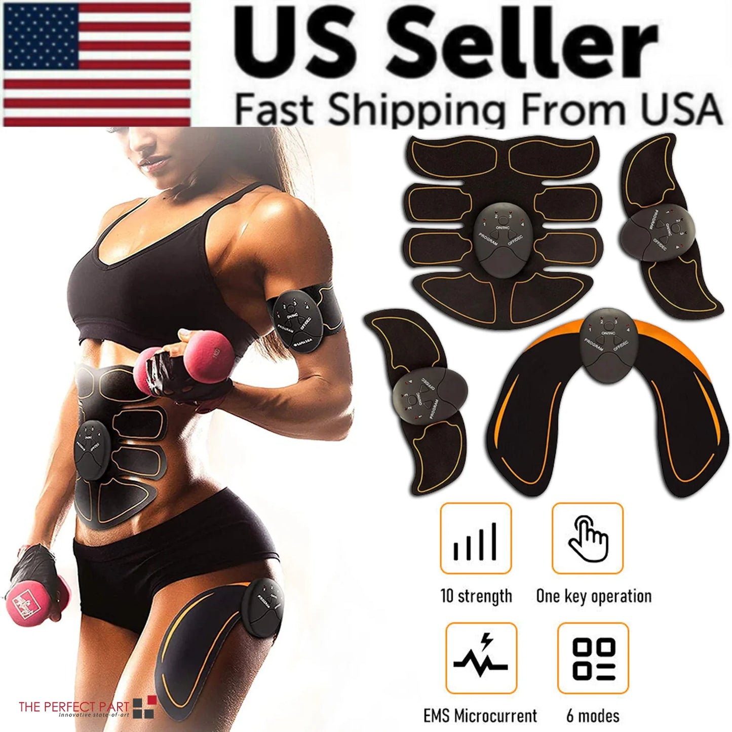 EMS Ab Muscle Stimulator Trainer | Smart Abs Toning Belt for Fast Core Sculpting & Home Fitness Workouts
