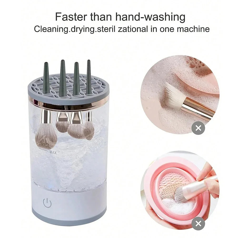 Electric Makeup Brush Cleaning Machine with Automatic Cleaning and Fast Drying Features