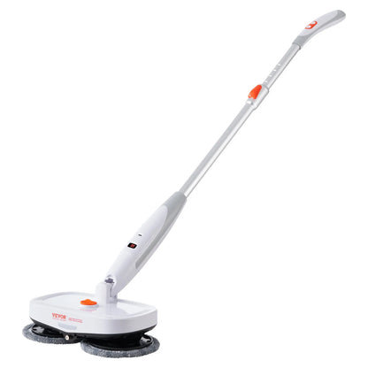 VEVOR Cordless Electric Mop with Integrated Water Tank, 40-Minute Battery Life, LED Headlight, Dual Mop Heads, and 8 Microfiber Pads for Efficient Hardwood and Tile Floor Cleaning