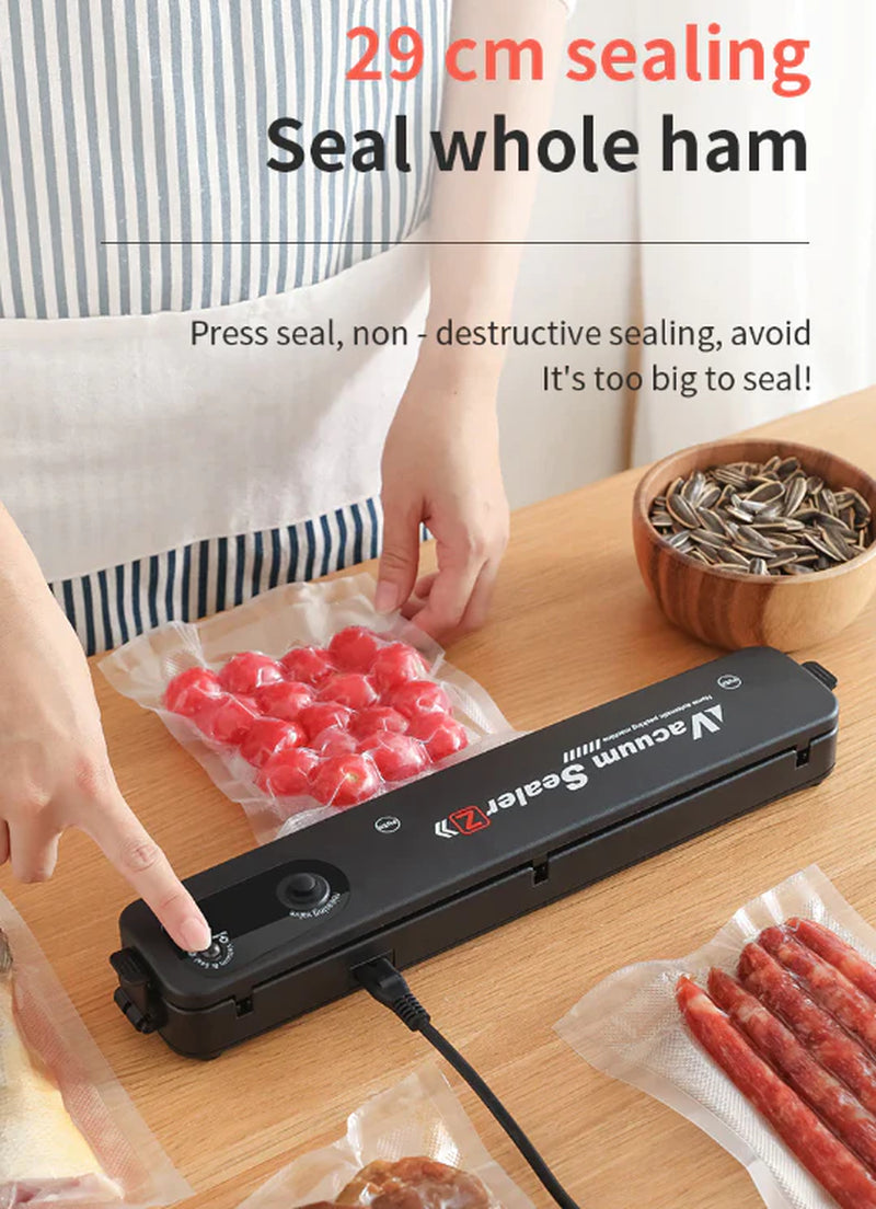 Vacuum Sealer Machine | Automatic Food Saver with 15 Seal Bags | Keep Food Fresh 10X Longer | Dry & Wet Mode | Fast & Compact Kitchen Sealer