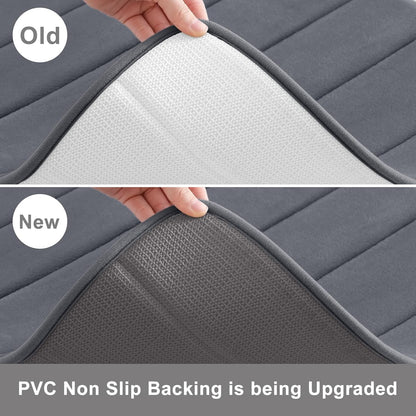 Memory Foam Bath Mat, 70" X 24", Ultra Soft and Non-Slip Bathroom Rugs, Water Absorbent and Machine Washable Bath Rug Runner for Bathroom, Shower, and Tub, Dark Grey