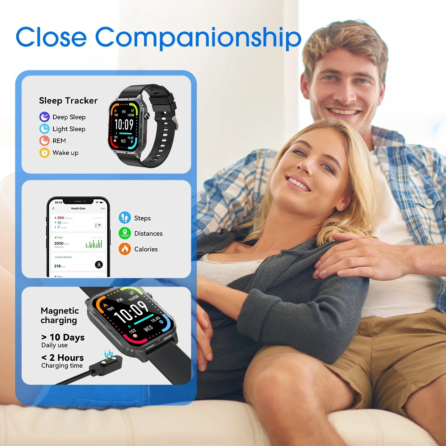 H5 Smart Watch – Bluetooth Call Smartwatch for Men & Women | IP68 Waterproof Fitness Tracker with 100+ Sports Modes, HD Display & Long Battery Life