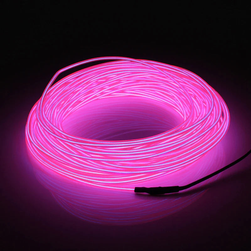 Neon LED Glow EL Wire Light Strip | 360° Flexible Rope Tube with Controller | USB, Car, Battery, or Sound Activated | Party, Car, Costume & Home Decor