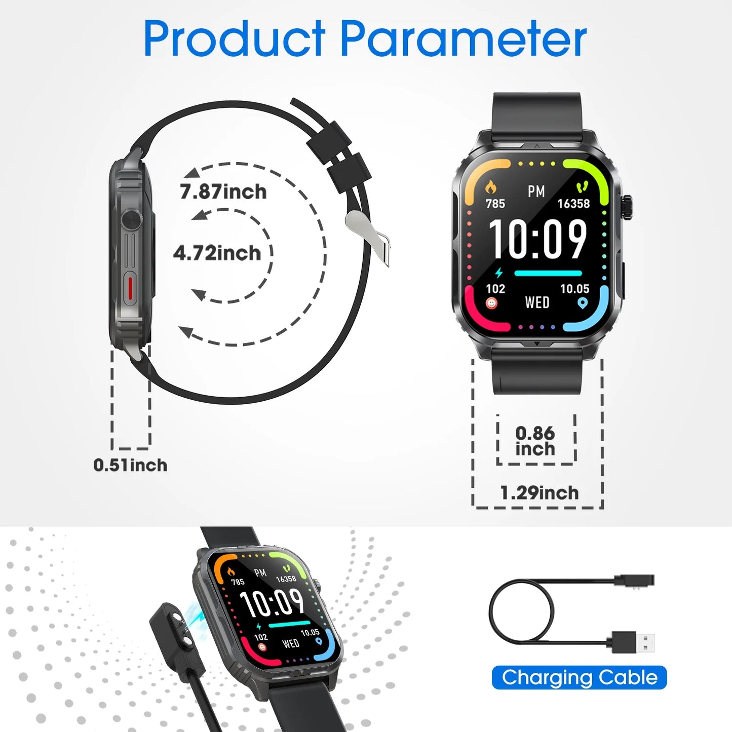 H5 Smart Watch – Bluetooth Call Smartwatch for Men & Women | IP68 Waterproof Fitness Tracker with 100+ Sports Modes, HD Display & Long Battery Life
