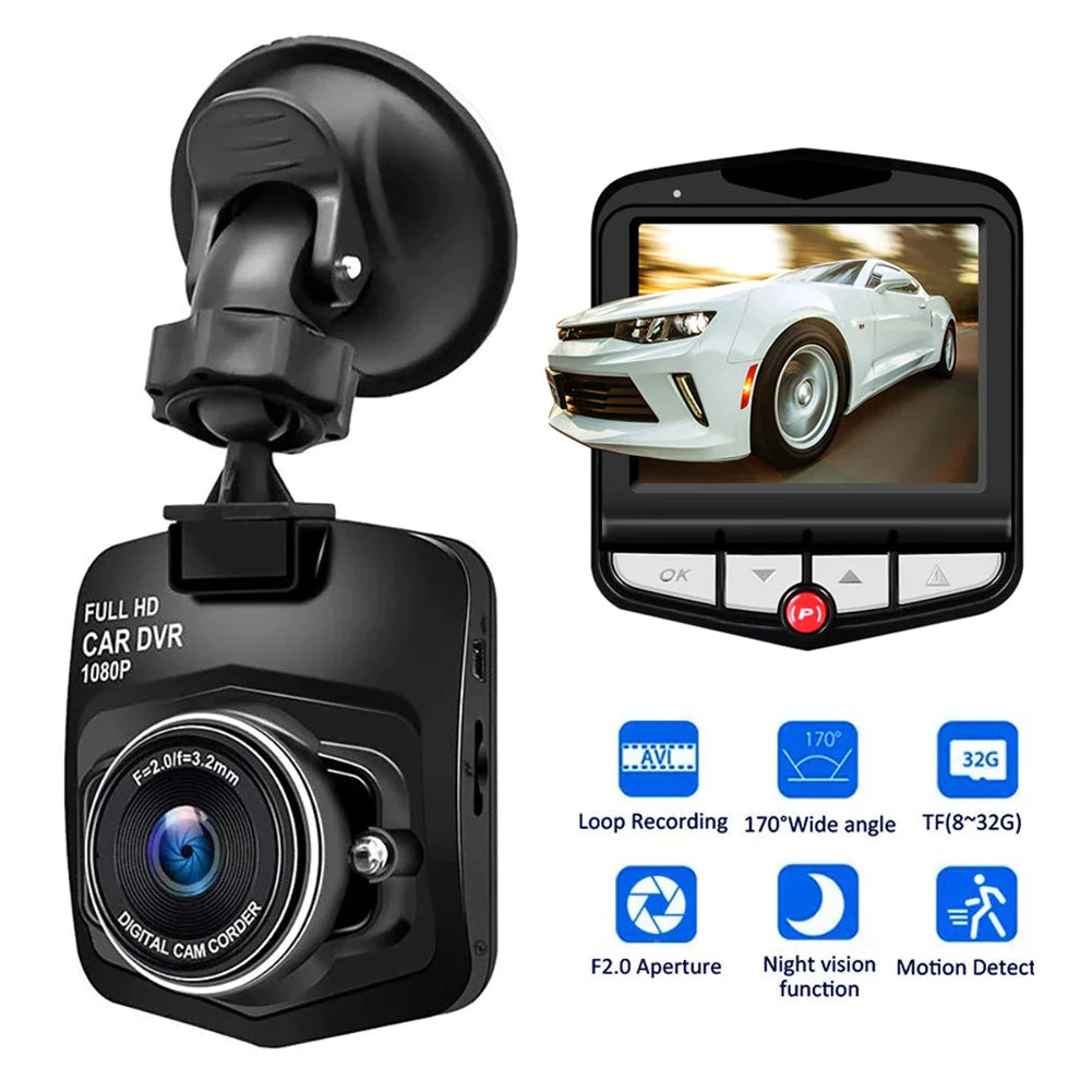 2.4" Full HD 1080P Dash Cam | Night Vision Car DVR with G-Sensor, 170° Wide Angle, Loop Recording & Motion Detection