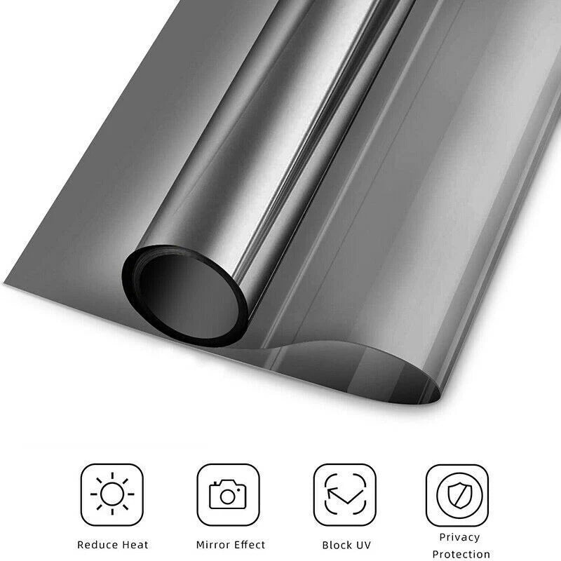 One-Way Mirror Window Film - Heat and UV Reflective Privacy Tint for Residential and Commercial Use