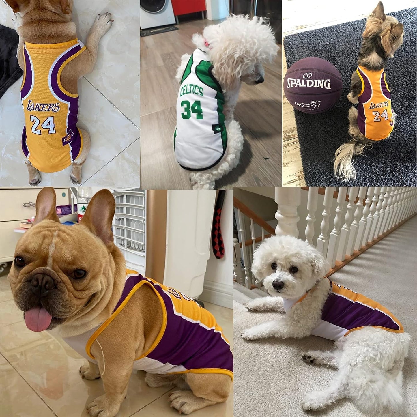 3-Pack Dog Basketball Jerseys – Sporty Pet Outfits for Small & Medium Dogs | Breathable Summer Clothes for Chihuahua, Yorkie, Bulldog & More