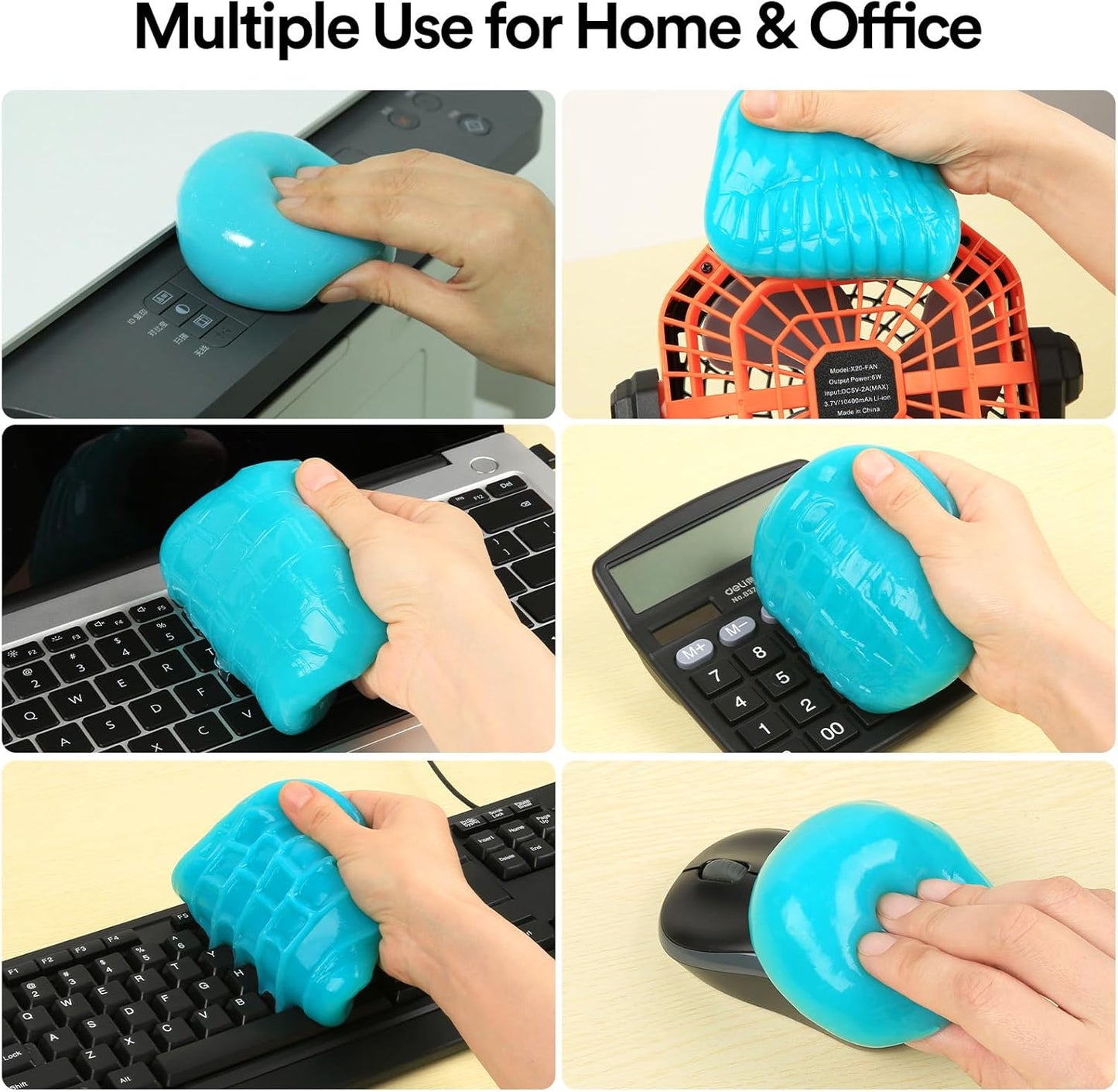 PULIDIKI Car Cleaning Gel (2-Pack) | Universal Dust Cleaner for Car Interior, Keyboard & Home – Reusable Blue Detailing Putty for Vents, Dash & Hard-to-Reach Spots