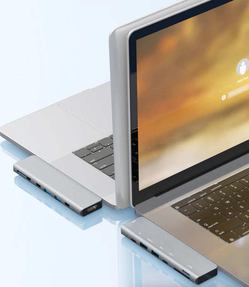 7-in-1 USB-C Hub for MacBook Pro/Air – 4K HDMI, USB 3.0, PD 100W, SD/TF Card Reader | Fast Data & Charging Dock