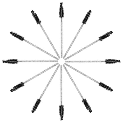 100PCS Disposable Eyelash Brush, Mascara Wands Makeup Brushes Applicators Kits for Eyelash Extensions and Eyebrow with Container (Black)