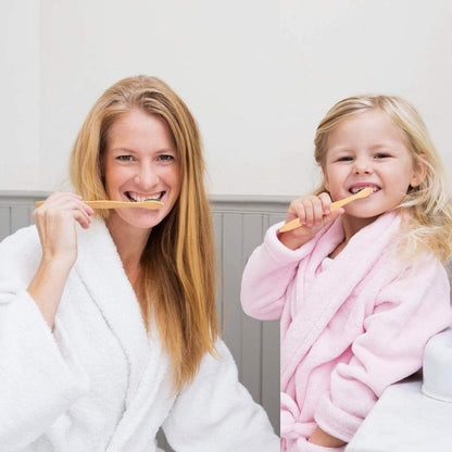 Eco-Friendly Bamboo Toothbrushes - 10-Pack with Medium Firm Bristles, Biodegradable Wooden Toothbrushes