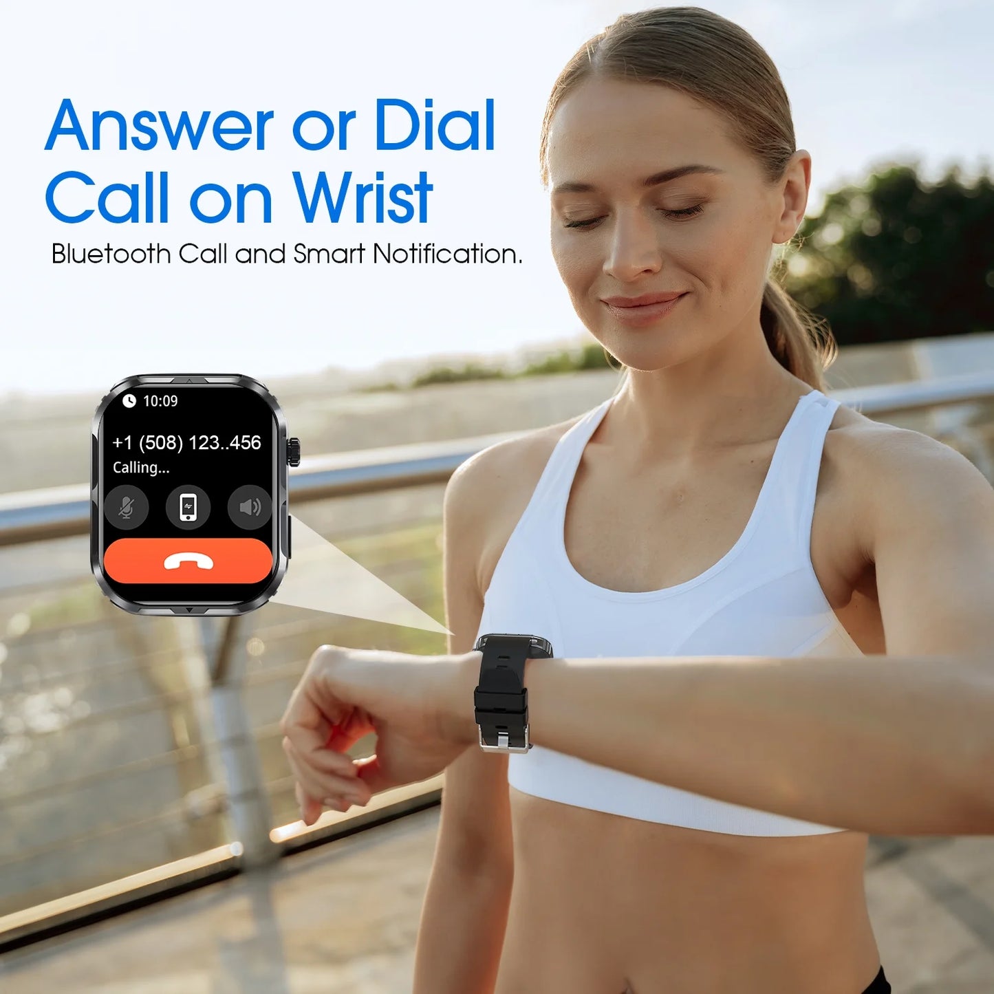 H5 Smart Watch – Bluetooth Call Smartwatch for Men & Women | IP68 Waterproof Fitness Tracker with 100+ Sports Modes, HD Display & Long Battery Life