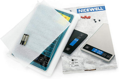 Food Scale, 22Lb Digital Kitchen Scale Weight Grams and Oz for Cooking Baking, 1G/0.1Oz Precise Graduation, Stainless Steel and Tempered Glass (Ash Silver)