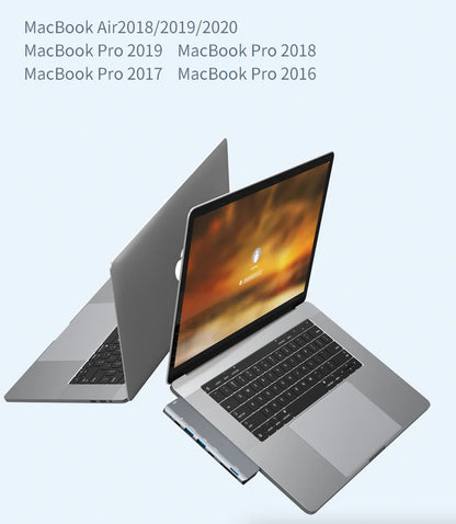 7-in-1 USB-C Hub for MacBook Pro/Air – 4K HDMI, USB 3.0, PD 100W, SD/TF Card Reader | Fast Data & Charging Dock
