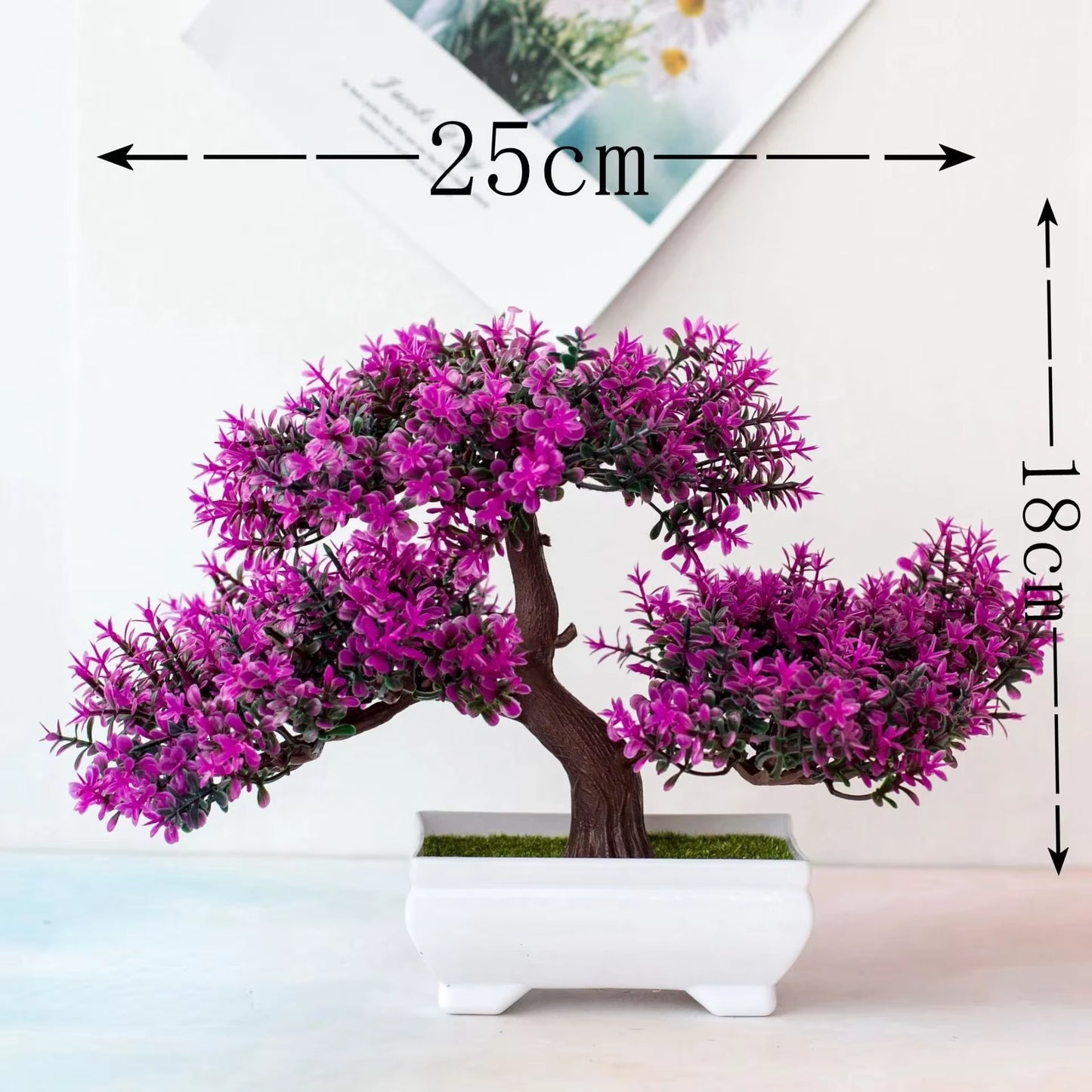 Artificial Bonsai Tree – Realistic Mini Potted Plant Decor for Home, Office & Garden | 6 Colors Available