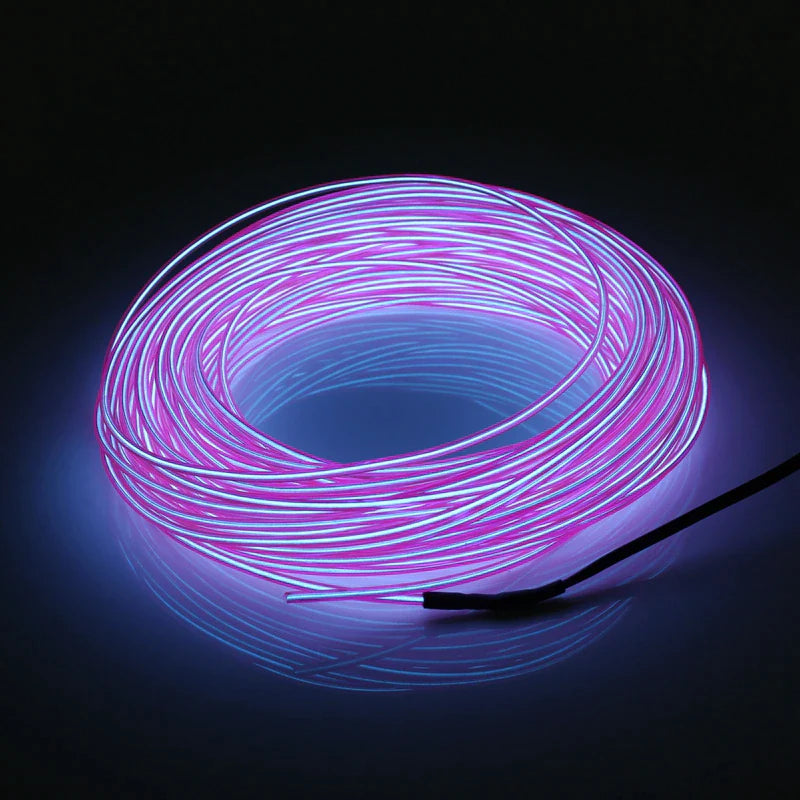 Neon LED Glow EL Wire Light Strip | 360° Flexible Rope Tube with Controller | USB, Car, Battery, or Sound Activated | Party, Car, Costume & Home Decor