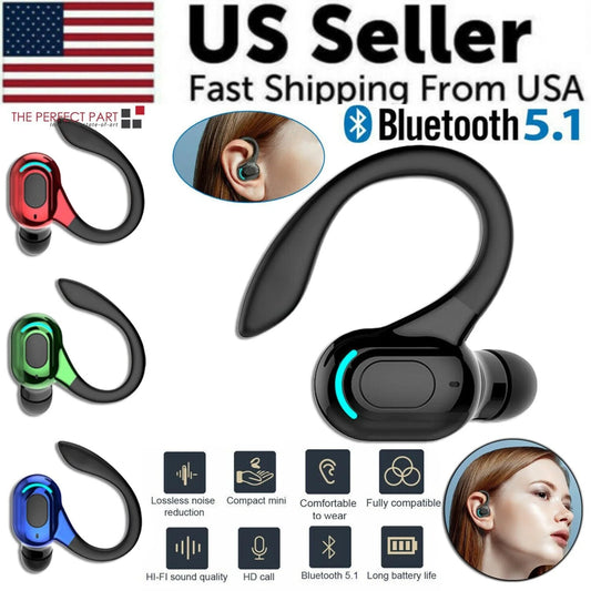 Bluetooth 5.1 Wireless Earbuds with Stereo Sound and Ear Hook Design