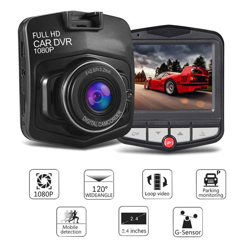 2.4" Full HD 1080P Dash Cam | Night Vision Car DVR with G-Sensor, 170° Wide Angle, Loop Recording & Motion Detection