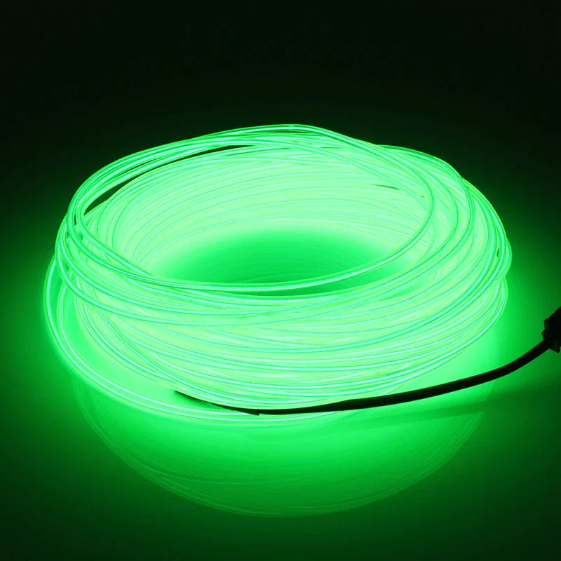 Neon LED Glow EL Wire Light Strip | 360° Flexible Rope Tube with Controller | USB, Car, Battery, or Sound Activated | Party, Car, Costume & Home Decor