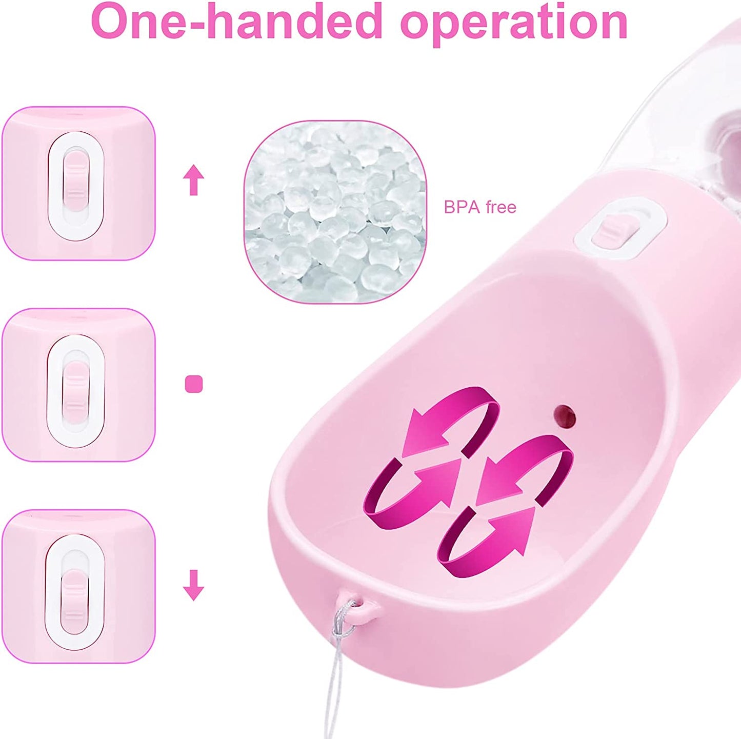 2-in-1 Portable Dog Water Bottle & Food Dispenser | Leak-Proof Pet Travel Bottle with One-Hand Operation for Dogs & Cats – Lightweight, BPA-Free, Easy Clean Design for Walking, Hiking & Trips