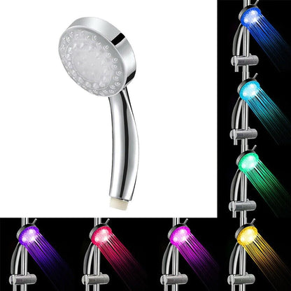 7-Color Changing LED Shower Head for Home Bathroom with Water Bath Glow Feature