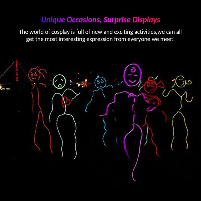 Neon LED Glow EL Wire Light Strip | 360° Flexible Rope Tube with Controller | USB, Car, Battery, or Sound Activated | Party, Car, Costume & Home Decor