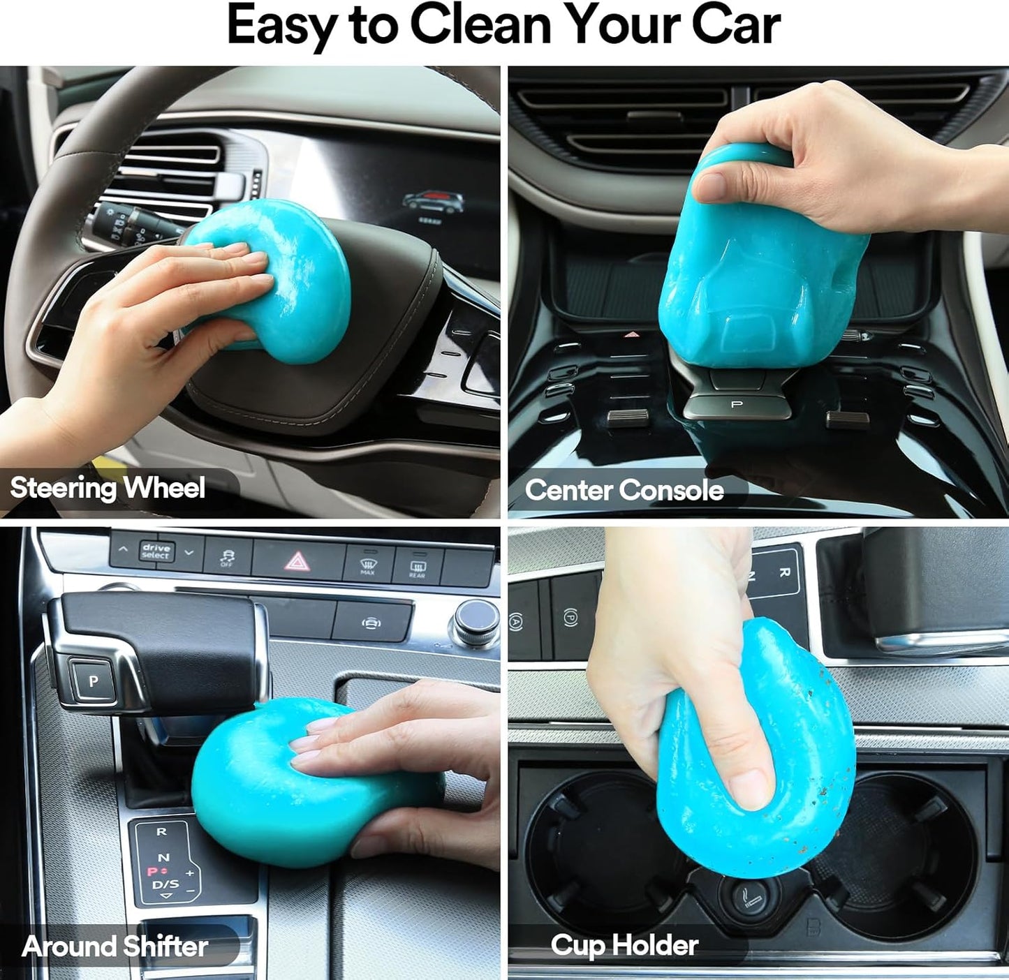PULIDIKI Car Cleaning Gel (2-Pack) | Universal Dust Cleaner for Car Interior, Keyboard & Home – Reusable Blue Detailing Putty for Vents, Dash & Hard-to-Reach Spots