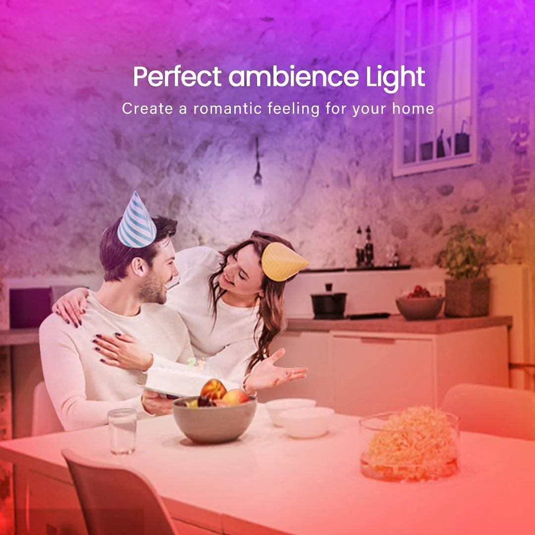 50FT Smart LED Strip Lights with Bluetooth App & Music Sync | Color-Changing Light Strip with Remote & Mic for Bedroom, Home, and Parties