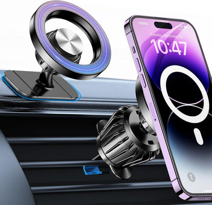 MagSafe Car Mount with 20 Strong Magnets | 360° Magnetic Phone Holder for iPhone 17 / 16 / 15 / 14 | Secure Dashboard & Vent Mount – Sleek Car Accessory for Men & Women