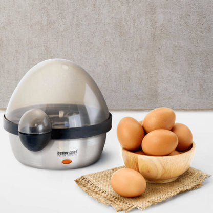 Better Chef 7-Egg Stainless Steel Electric Egg Cooker | Fast Boil, Audible Alert, Auto-Off, See-Through Lid (Refurbished)