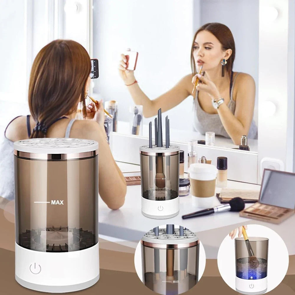 Electric Makeup Brush Cleaning Machine with Automatic Cleaning and Fast Drying Features