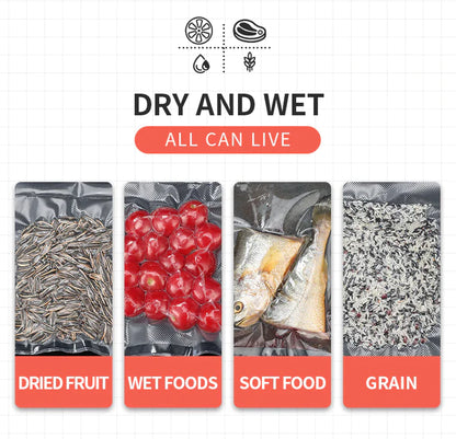 Vacuum Sealer Machine | Automatic Food Saver with 15 Seal Bags | Keep Food Fresh 10X Longer | Dry & Wet Mode | Fast & Compact Kitchen Sealer