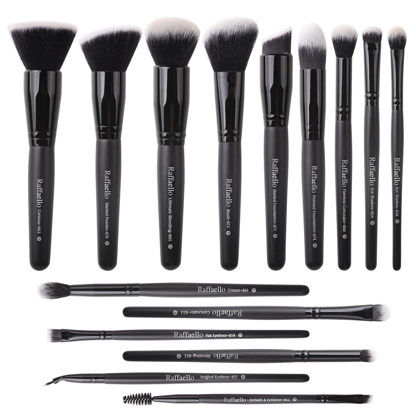 15-Piece Premium Synthetic Makeup Brush Set for Foundation, Contouring, Blush, Concealer, Eyeshadow, and Liner
