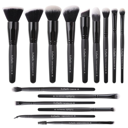 15-Piece Premium Synthetic Makeup Brush Set for Foundation, Contouring, Blush, Concealer, Eyeshadow, and Liner
