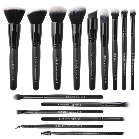 15-Piece Premium Synthetic Makeup Brush Set for Foundation, Contouring, Blush, Concealer, Eyeshadow, and Liner