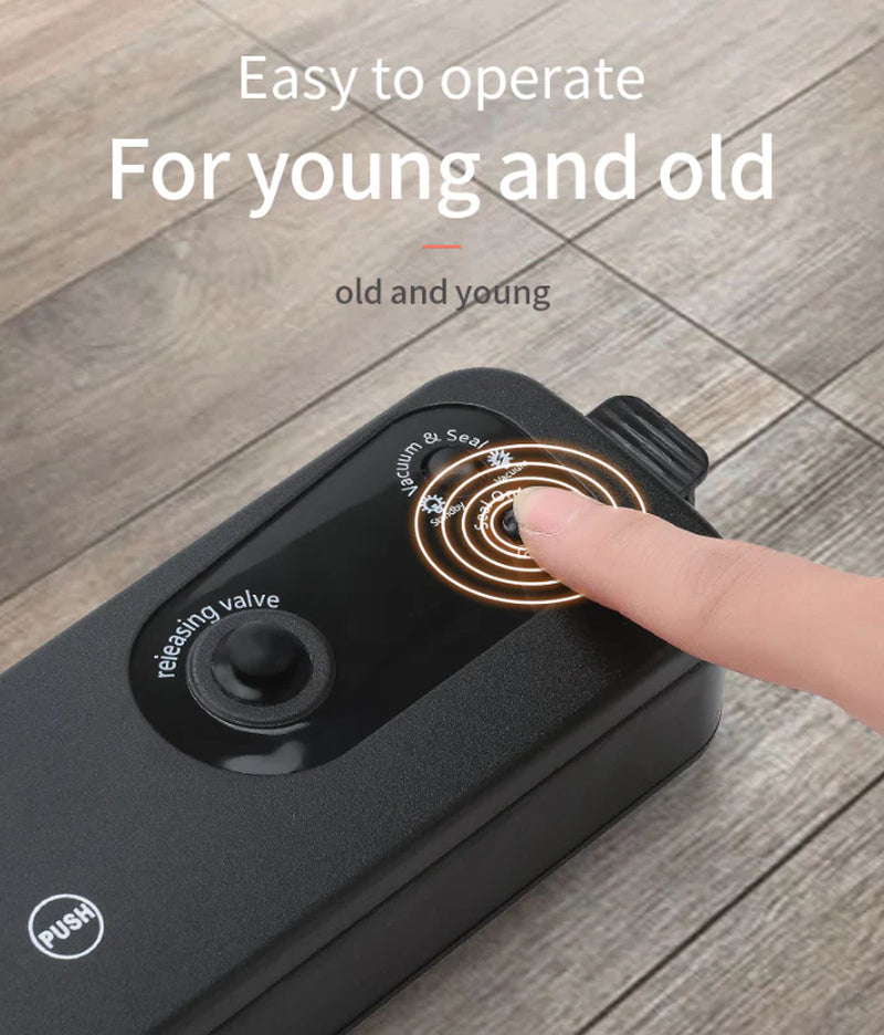 Vacuum Sealer Machine | Automatic Food Saver with 15 Seal Bags | Keep Food Fresh 10X Longer | Dry & Wet Mode | Fast & Compact Kitchen Sealer