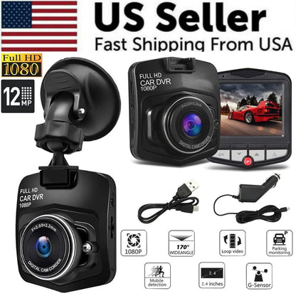 2.4" Full HD 1080P Dash Cam | Night Vision Car DVR with G-Sensor, 170° Wide Angle, Loop Recording & Motion Detection