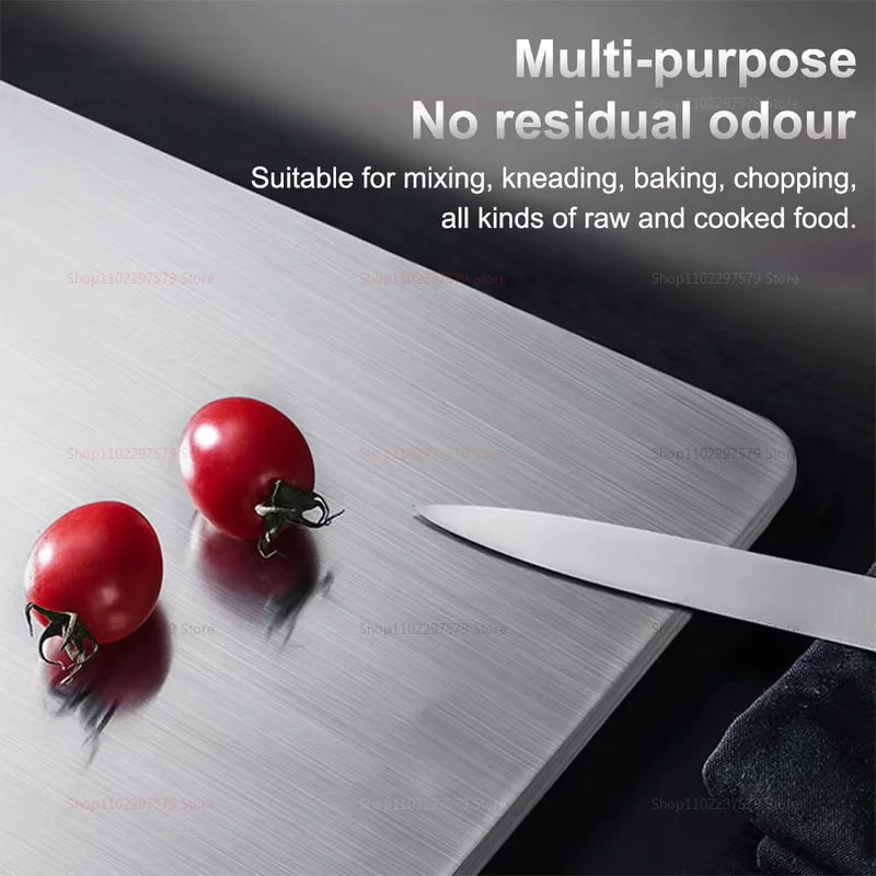 Titanium Cutting Board – Double-Sided Antibacterial Stainless Kitchen Board | Durable, Easy to Clean, Non-Slip Food Prep Mat for Home & Chef Use
