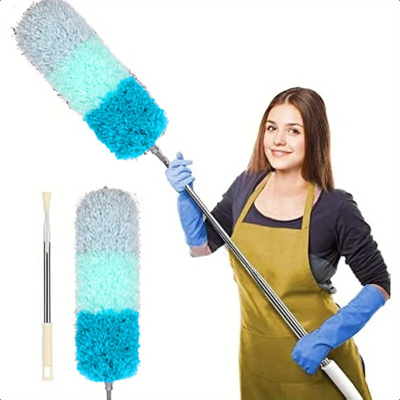 Telescopic Microfiber Duster – Extendable Ceiling & Fan Cleaner with Adjustable Handle | Washable, Flexible, and No-Climb Dusting Tool for Home & Office