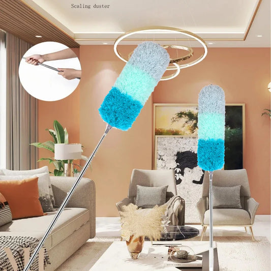 Telescopic Microfiber Duster – Extendable Ceiling & Fan Cleaner with Adjustable Handle | Washable, Flexible, and No-Climb Dusting Tool for Home & Office