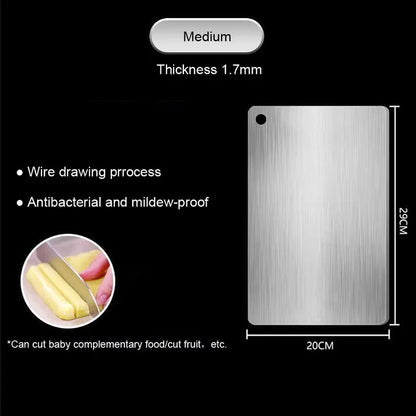 Titanium Cutting Board – Double-Sided Antibacterial Stainless Kitchen Board | Durable, Easy to Clean, Non-Slip Food Prep Mat for Home & Chef Use