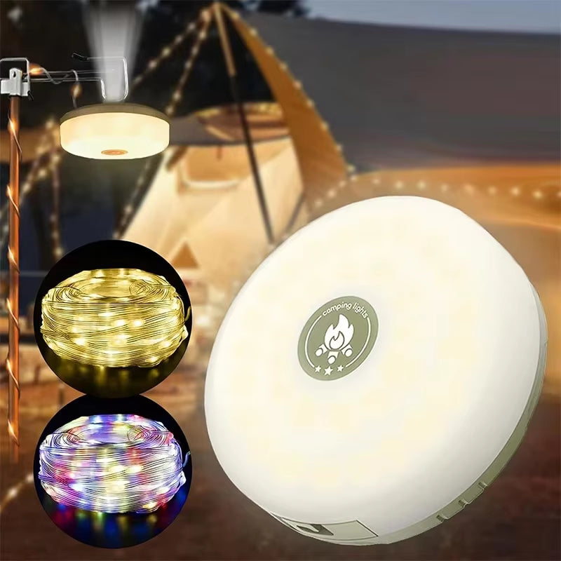 4-in-1 Camping Light | USB-C Rechargeable LED String Lamp – Tent, Garden & Outdoor Decor